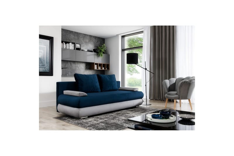 Sofa Eltap Milo 213x95x90 cm, Monolith 77, Monolith 84, Blå, Lys Grå