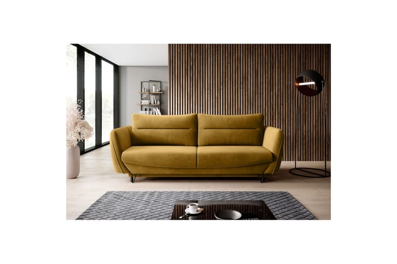 Sofa Eltap Silva 236x95x90 cm - Loco 45, Gul - Møbler - Sofaer - Sovesofaer - 3 seters sovesofa