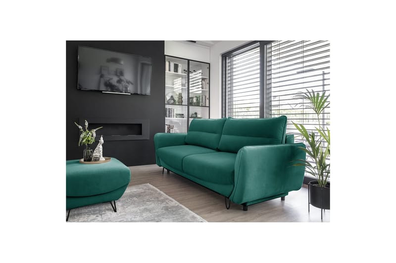 Sofa Eltap Silva 236x95x90 cm - Velvetmat 38, Grønn - Møbler - Sofaer - Sovesofaer - 3 seters sovesofa