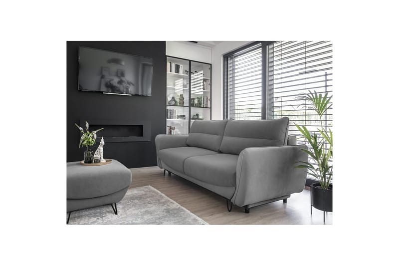 Sofa Eltap Silva 236x95x90 cm - Velvetmat 4, Grå - Møbler - Sofaer - Sovesofaer - 3 seters sovesofa