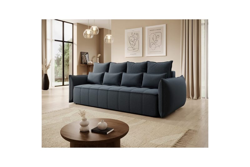 Sofa Eltap Weltton 242x106x94 cm - Enjoy 40, Blå - Møbler - Sofaer - Sovesofaer - 3 seters sovesofa