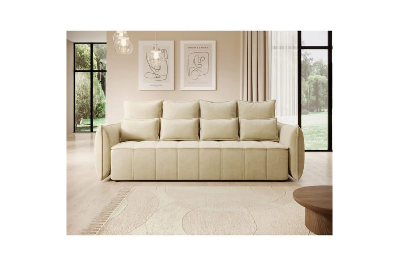 Sofa Eltap Weltton 242x106x94 cm - Monolith 04, Beige - Møbler - Sofaer - Sovesofaer - 3 seters sovesofa