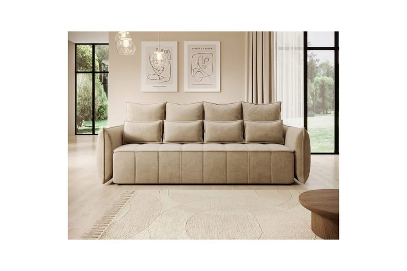 Sofa Eltap Weltton 242x106x94 cm - Nube 20, Beige - Møbler - Sofaer - Sovesofaer - 3 seters sovesofa