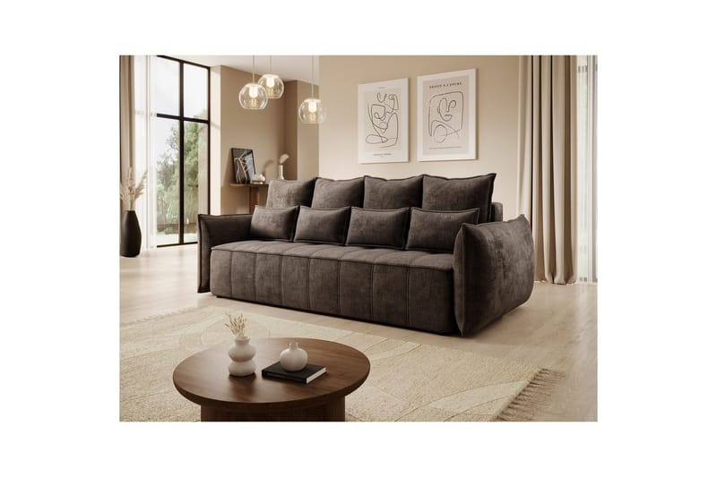 Sofa Eltap Weltton 242x106x94 cm - Nube 22, Brun - Møbler - Sofaer - Sovesofaer - 3 seters sovesofa