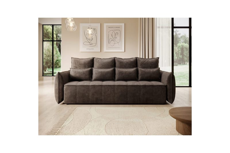 Sofa Eltap Weltton 242x106x94 cm - Nube 22, Brun - Møbler - Sofaer - Sovesofaer - 3 seters sovesofa