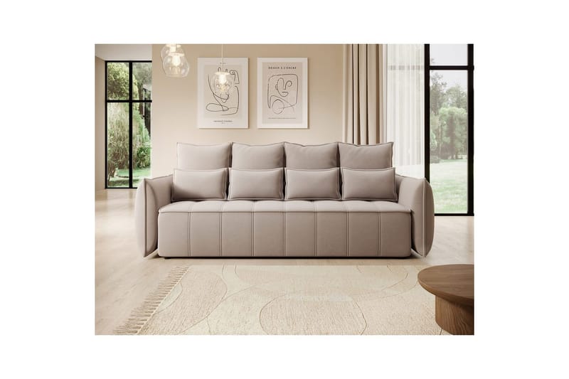 Sofa Eltap Weltton 242x106x94 cm - Sola 18, Beige - Møbler - Sofaer - Sovesofaer - 3 seters sovesofa