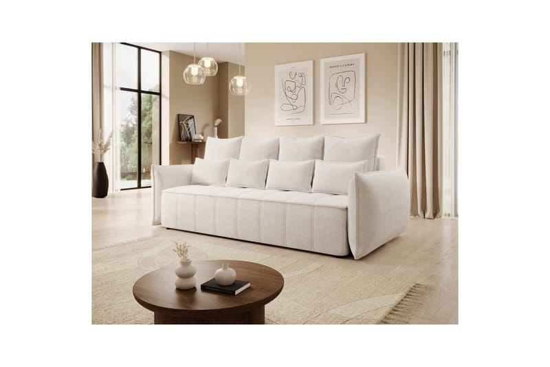 Sofa Eltap Weltton 242x106x94 cm - Paolli 01, Hvit - Møbler - Sofaer - Sovesofaer - 3 seters sovesofa