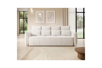 Sofa Eltap Weltton 242x106x94 cm - Paolli 01, Hvit - Møbler - Sofaer - Sovesofaer - 3 seters sovesofa