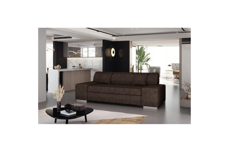 Sofa Eltap Porto - Dora 28, Mørkebrun, 3210x92x73 cm - Møbler - Sofaer - Sovesofaer - 2 seters sovesofa