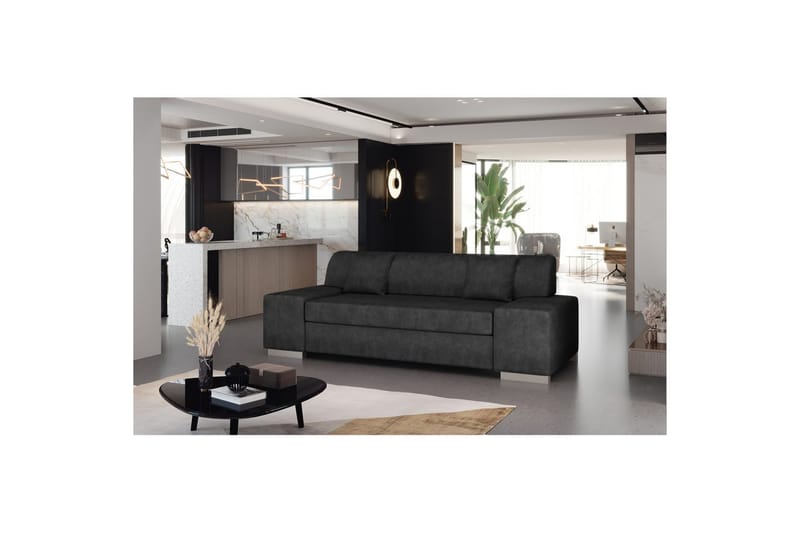 Sofa Eltap Porto - Dora 96, Svart, 3210x92x73 cm - Møbler - Sofaer - Sovesofaer - 2 seters sovesofa