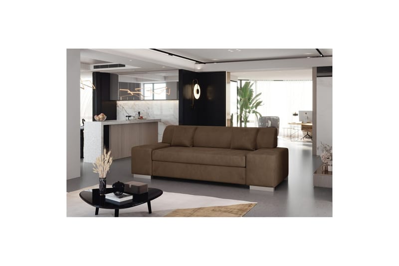 Sofa Eltap Porto - Monolit 09, Mørk Beige, 3210x92x73 cm - Møbler - Sofaer - Sovesofaer - 2 seters sovesofa
