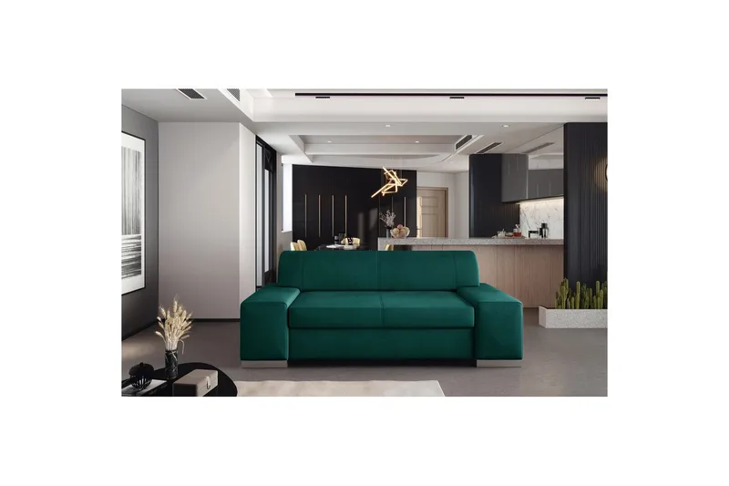 Sofa Eltap Porto, Mat Velvet 75, Grønn, 2190x62x73 cm