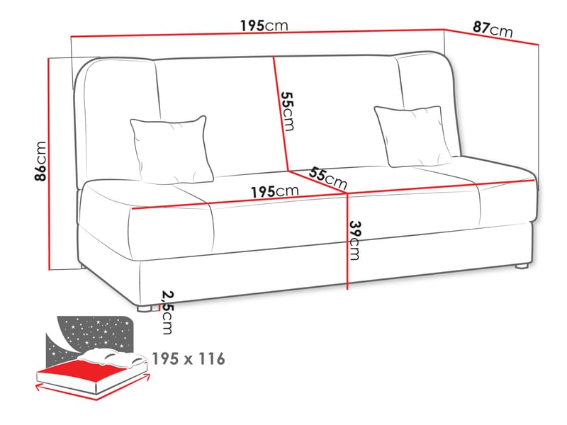 sofa Jonas Poso 03 - Møbler - Sofaer - Sovesofaer - Langsgående sovesofa