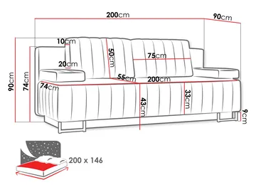 sofa Laguna Lumo 65 - grå - Møbler - Sofaer - Sovesofaer - Langsgående sovesofa