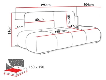 sofa Sofa HONEY MINI Lumo 55 - Møbler - Sofaer - Sovesofaer - 2 seters sovesofa