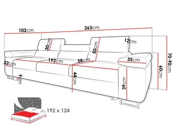 sofa Torezio Poso 06 - Møbler - Sofaer - Sovesofaer - Langsgående sovesofa