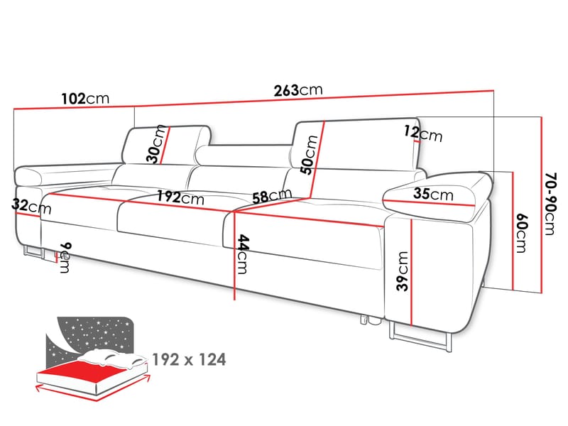 sofa Torezio Poso 06 - Møbler - Sofaer - Sovesofaer - Langsgående sovesofa