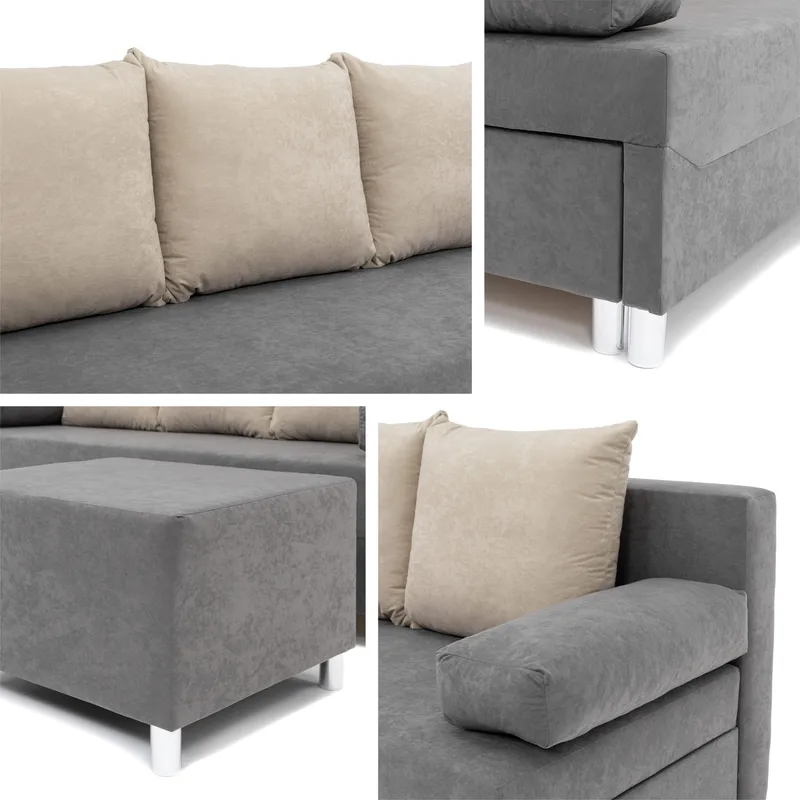 sofa + puff Dover Poso 03 - Møbler - Sofaer - Sovesofaer - Langsgående sovesofa