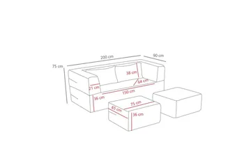 Solin Sovesofa 2-sits - Oransje - Møbler - Sofaer - Sovesofaer - 2 seters sovesofa