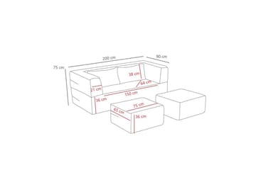 Solin Sovesofa 2-sits - Oransje - Møbler - Sofaer - Sovesofaer - 2 seters sovesofa