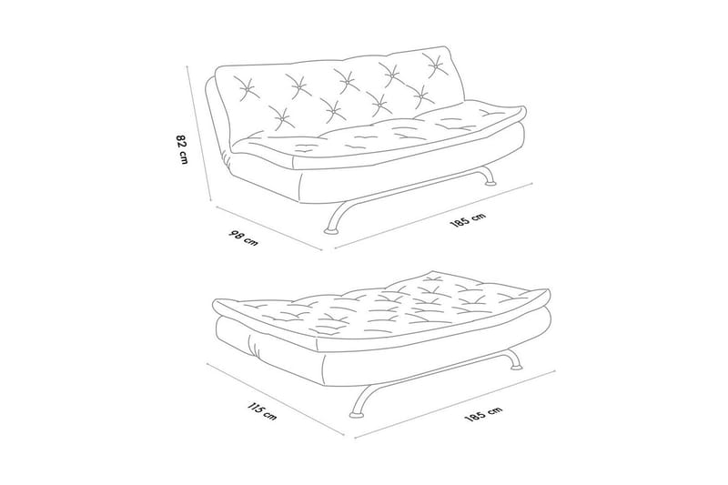 Soren Sovesofa 3-sits - Krem - Møbler - Sofaer - Sovesofaer - 3 seters sovesofa