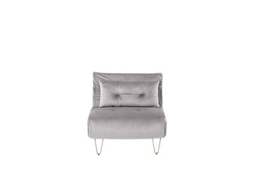 Sovesofa 1-seters fløyel grå VESTFOLD - Grå - Møbler - Sofaer - Sovesofaer - Forovervendt sovesofa