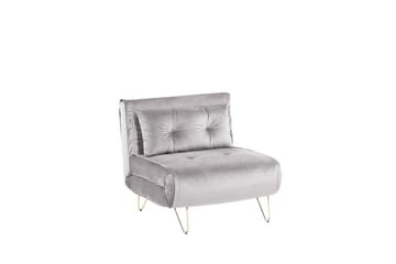 Sovesofa 1-seters fløyel grå VESTFOLD - Grå - Møbler - Sofaer - Sovesofaer - Forovervendt sovesofa