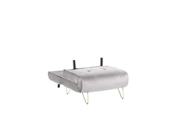 Sovesofa 1-seters Fløyel grå VESTFOLD - Grå - Møbler - Sofaer - Sovesofaer - Forovervendt sovesofa