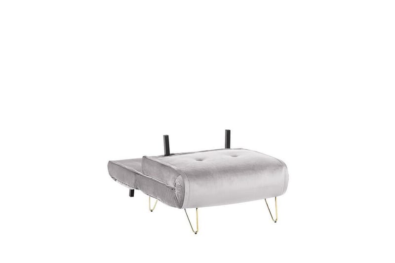 Sovesofa 1-seters Fløyel grå VESTFOLD - Grå - Møbler - Sofaer - Sovesofaer - Forovervendt sovesofa