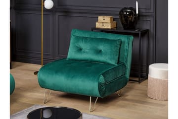 Sovesofa 1-seters fløyel Mørkegrønn VESTFOLD - Grønn - Møbler - Sofaer - Sovesofaer - Forovervendt sovesofa