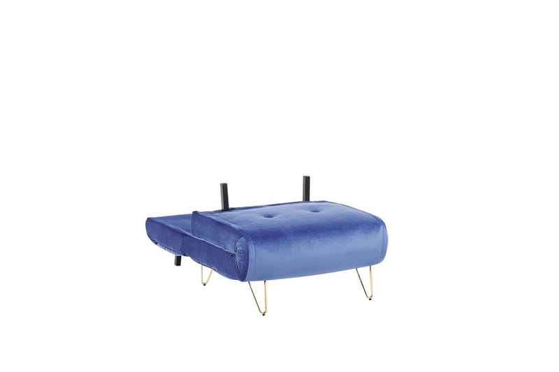 Sovesofa 1-seters fløyel marineblå VESTFOLD - Blå - Møbler - Sofaer - Sovesofaer - Forovervendt sovesofa