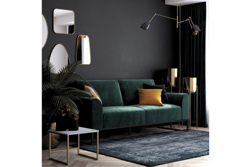 Sovesofa Adley - Grønn - Møbler - Sofaer - Sovesofaer - Langsgående sovesofa