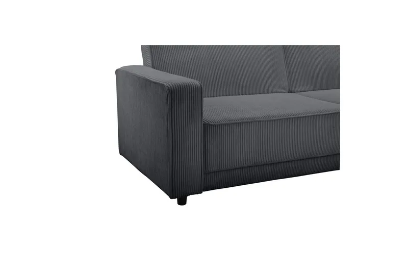 Sovesofa Allie Antrasitt, Cordoroy, 81x225x91 cm - Antrasitt, Cordoroy, 81x225x91 cm - Møbler - Sofaer - Sovesofaer - 3 seters sovesofa