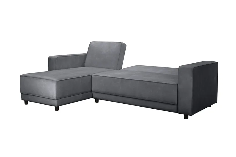 Sovesofa Allie Antrasitt, Fløyel, 82x229x154 cm - Antrasitt, Fløyel, 82x229x154 cm - Møbler - Sofaer - Sovesofaer - Sovesofa divan