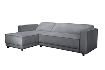 Sovesofa Allie Antrasitt, Fløyel, 82x229x154 cm - Antrasitt, Fløyel, 82x229x154 cm - Møbler - Sofaer - Sovesofaer - Sovesofa divan