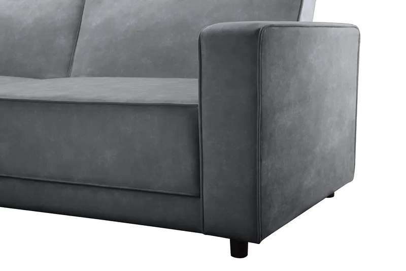 Sovesofa Allie Antrasitt, Fløyel, 82x229x154 cm - Antrasitt, Fløyel, 82x229x154 cm - Møbler - Sofaer - Sovesofaer - Sovesofa divan