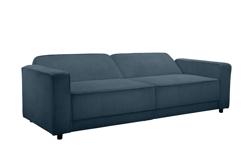 Sovesofa Allie Blå, Cordoroy, 81x225x91 cm - Blå, Cordoroy, 81x225x91 cm - Møbler - Sofaer - Sovesofaer - 3 seters sovesofa