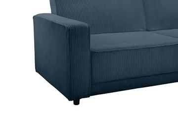 Sovesofa Allie Blå, Cordoroy, 81x225x91 cm - Blå, Cordoroy, 81x225x91 cm - Møbler - Sofaer - Sovesofaer - 3 seters sovesofa