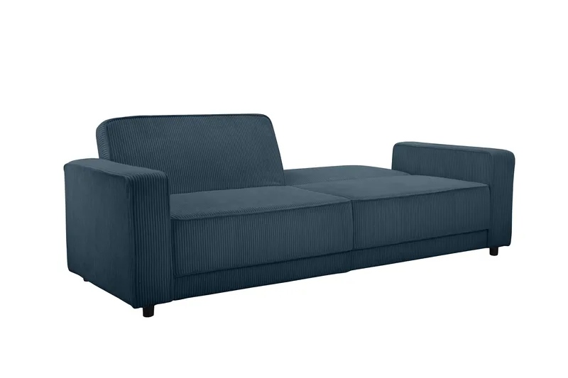 Sovesofa Allie Blå, Cordoroy, 81x225x91 cm - Blå, Cordoroy, 81x225x91 cm - Møbler - Sofaer - Sovesofaer - 3 seters sovesofa