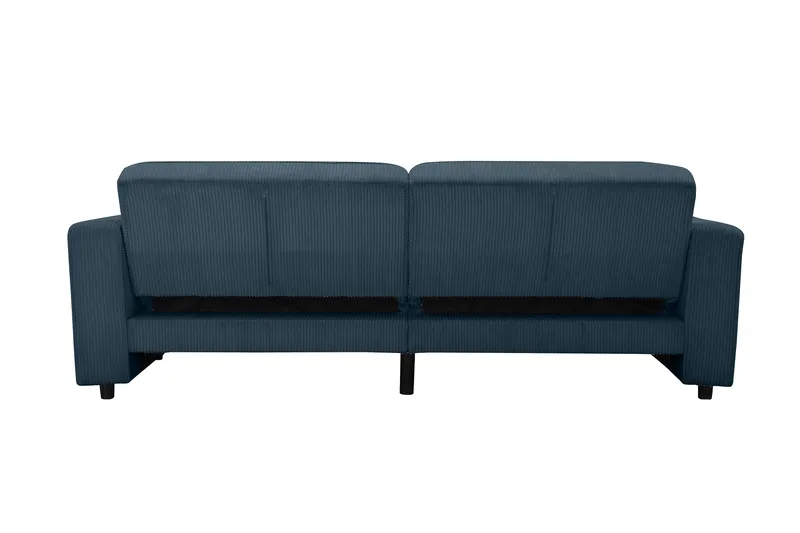 Sovesofa Allie Blå, Cordoroy, 81x225x91 cm - Blå, Cordoroy, 81x225x91 cm - Møbler - Sofaer - Sovesofaer - 3 seters sovesofa