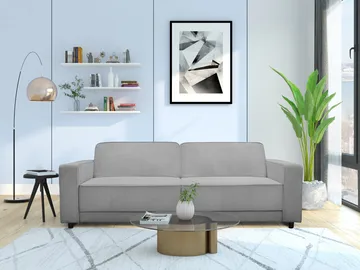 Sovesofa Allie Grå, Cordoroy, 81x225x91 cm - Grå, Cordoroy, 81x225x91 cm - Møbler - Sofaer - Sovesofaer - 3 seters sovesofa