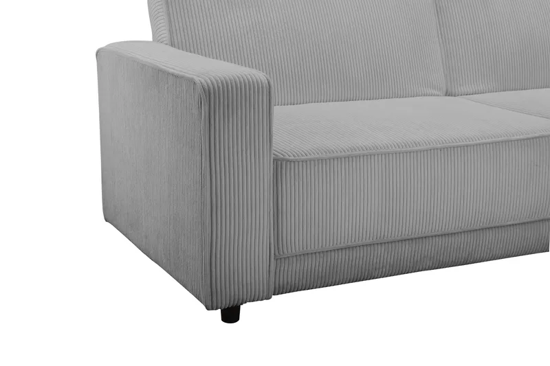 Sovesofa Allie Grå, Cordoroy, 81x225x91 cm - Grå, Cordoroy, 81x225x91 cm - Møbler - Sofaer - Sovesofaer - 3 seters sovesofa