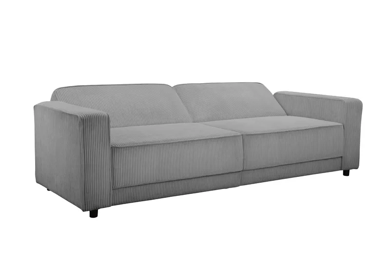 Sovesofa Allie Grå, Cordoroy, 81x225x91 cm - Grå, Cordoroy, 81x225x91 cm - Møbler - Sofaer - Sovesofaer - 3 seters sovesofa