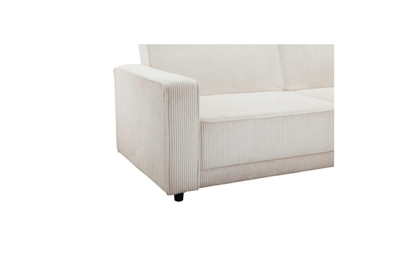 Sovesofa Allie Krem, Cordoroy, 81x225x91 cm - Krem, Cordoroy, 81x225x91 cm - Møbler - Sofaer - Sovesofaer - 3 seters sovesofa