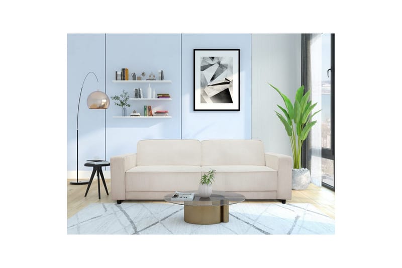 Sovesofa Allie Krem, Cordoroy, 81x225x91 cm, Krem, Cordoroy, 81x225x91 cm