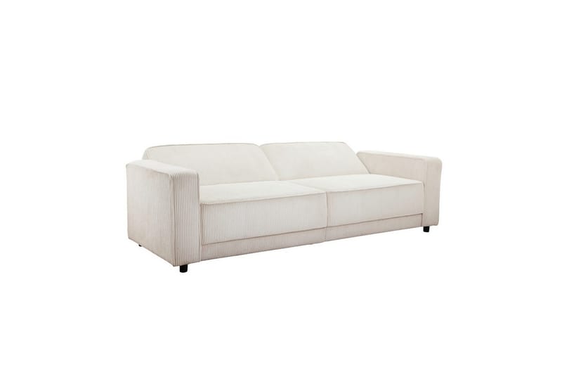 Sovesofa Allie Krem, Cordoroy, 81x225x91 cm - Krem, Cordoroy, 81x225x91 cm - Møbler - Sofaer - Sovesofaer - 3 seters sovesofa