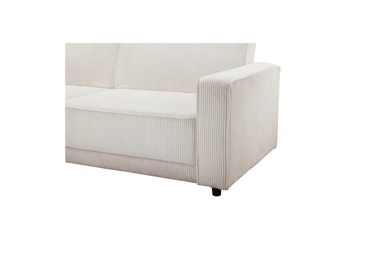 Sovesofa Allie Krem, Cordoroy, 82x229x154 cm - Krem, Cordoroy, 82x229x154 cm - Møbler - Sofaer - Sovesofaer - Sovesofa divan