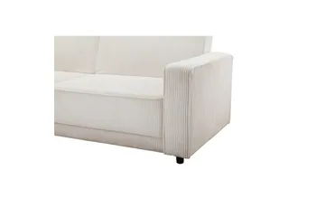 Sovesofa Allie Krem, Cordoroy, 82x229x154 cm - Krem, Cordoroy, 82x229x154 cm - Møbler - Sofaer - Sovesofaer - Sovesofa divan
