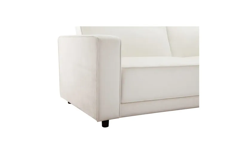 Sovesofa Allie Krem, Fløyel, 81x225x91 cm - Krem, Fløyel, 81x225x91 cm - Møbler - Sofaer - Sovesofaer - 3 seters sovesofa