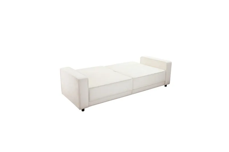 Sovesofa Allie Krem, Fløyel, 81x225x91 cm - Krem, Fløyel, 81x225x91 cm - Møbler - Sofaer - Sovesofaer - 3 seters sovesofa